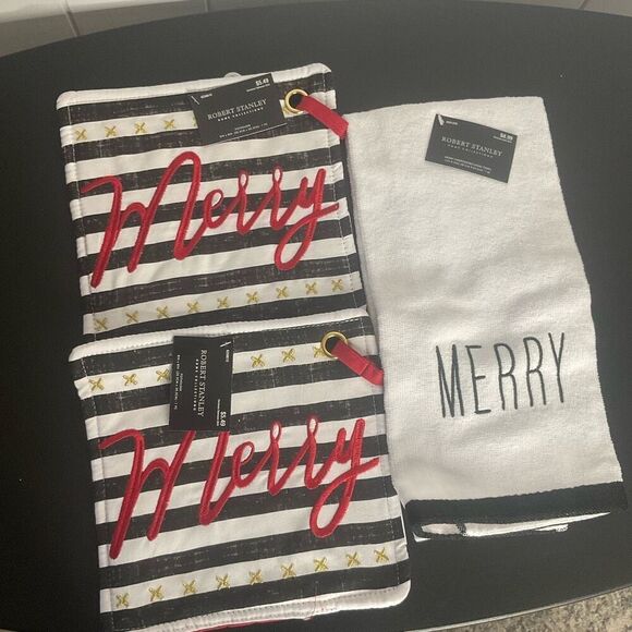 Brand New Robert Stanley Home Collection Lot of 2 Pot Holders & 2 Kitchen Towel - Picture 2 of 7